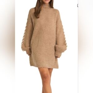 Le Lis NWT Tan Sweater Dress PTP 27 Length 34